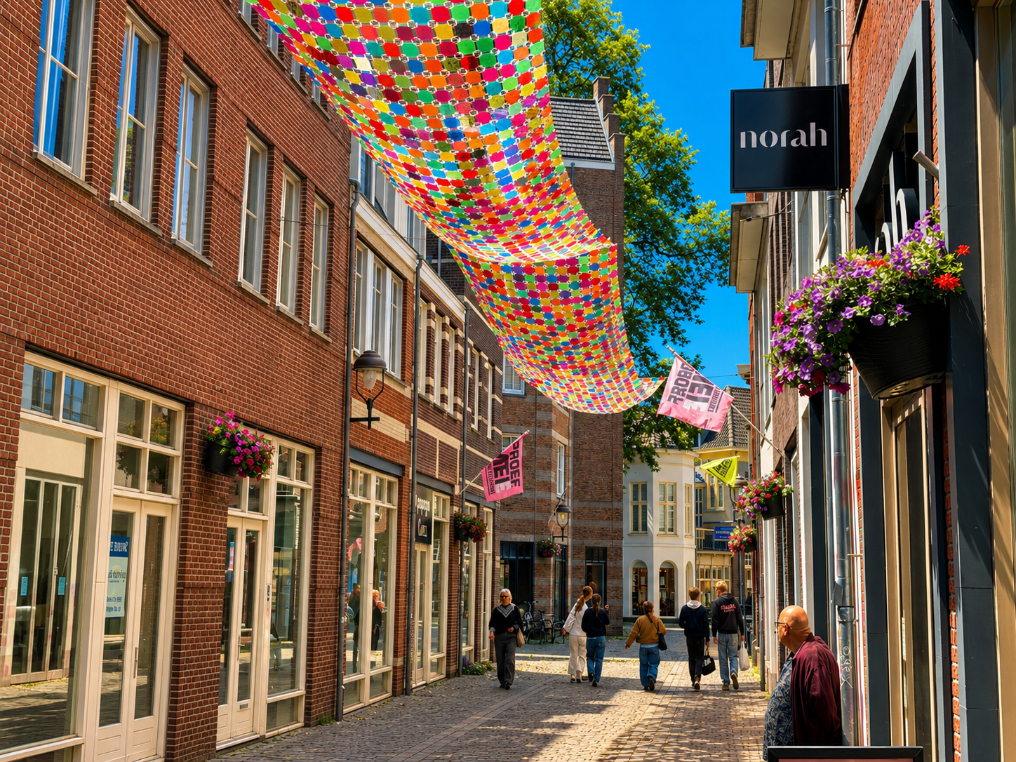 Twinql Canopy — Sculpturale shade-sails en kleurrijke overspanningen voor straten en pleinen.